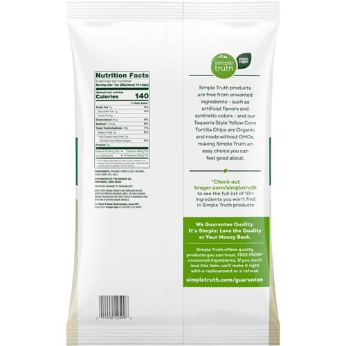 Croustilles de maïs jaune style Taqueria biologiques Simple Truth 9 oz