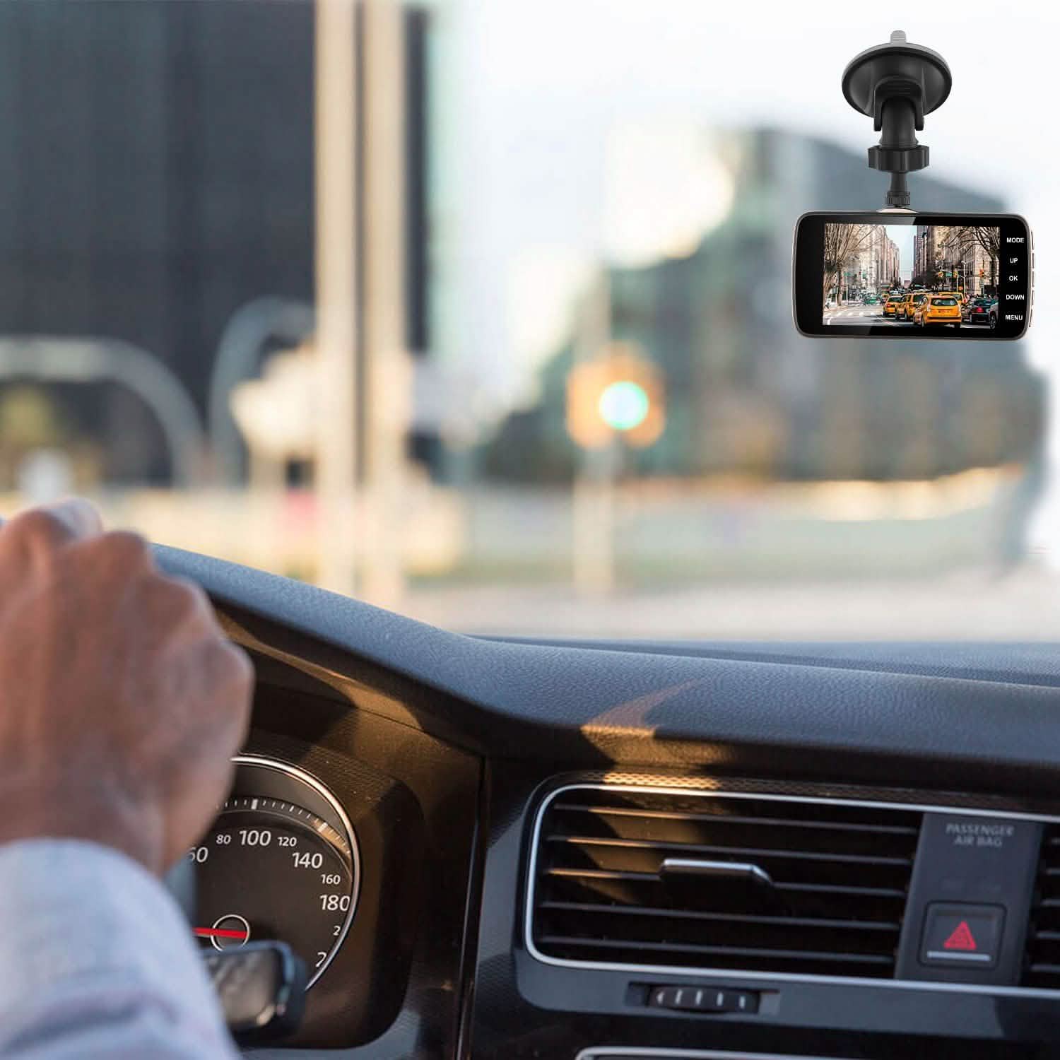Caméra embarquée Full HD 1080P avec écran 4" et double caméra