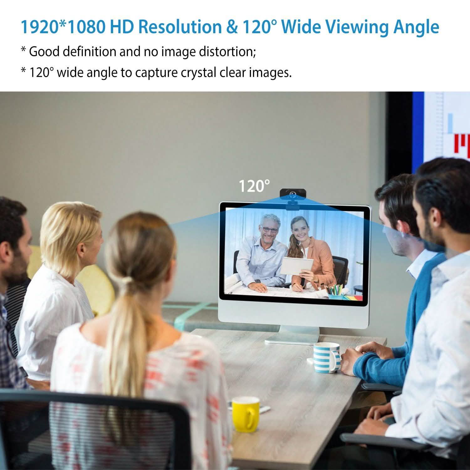 Webcam USB FHD 1080P avec clip rotatif à 360°