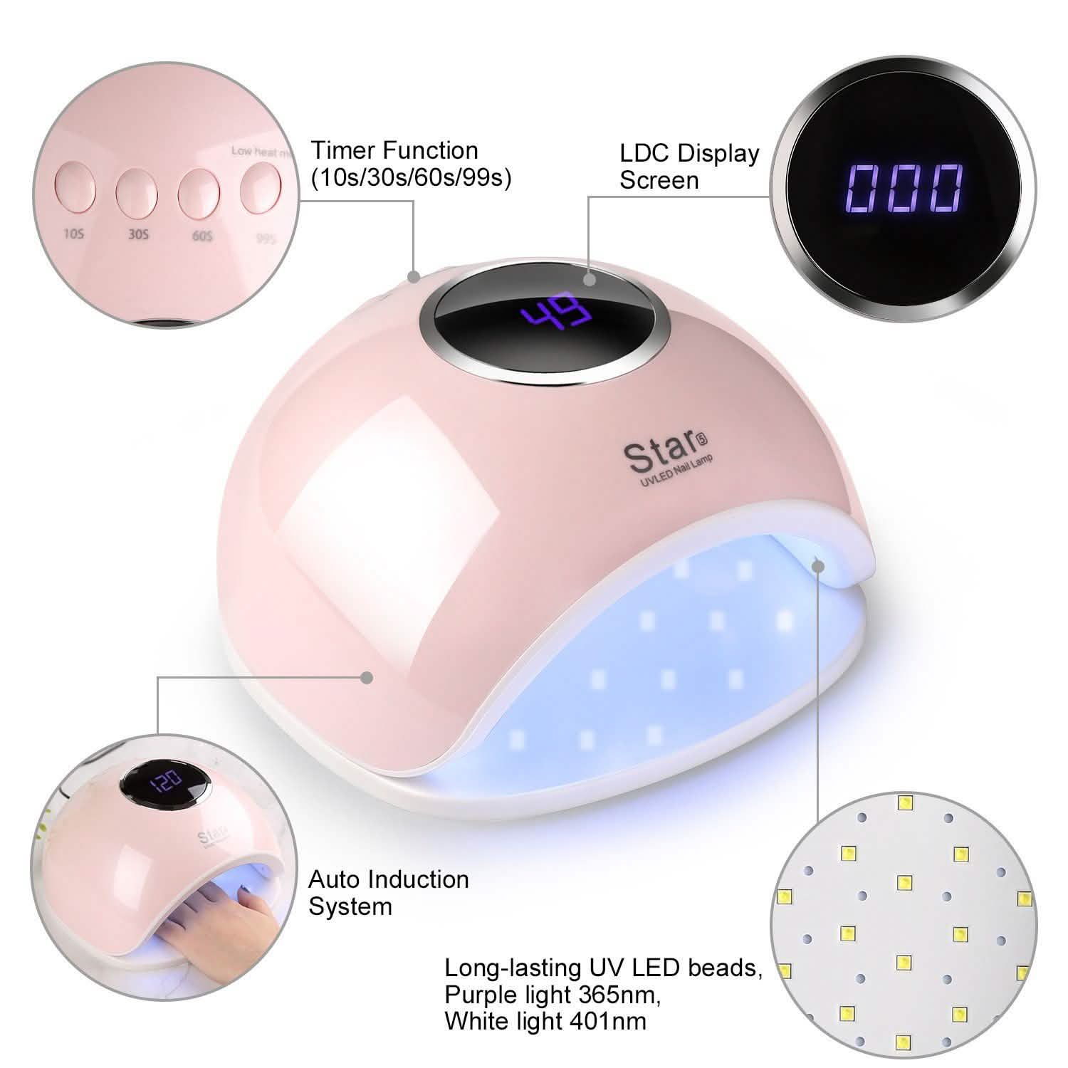 Lampe à ongles en gel UV LED FINATE 72W