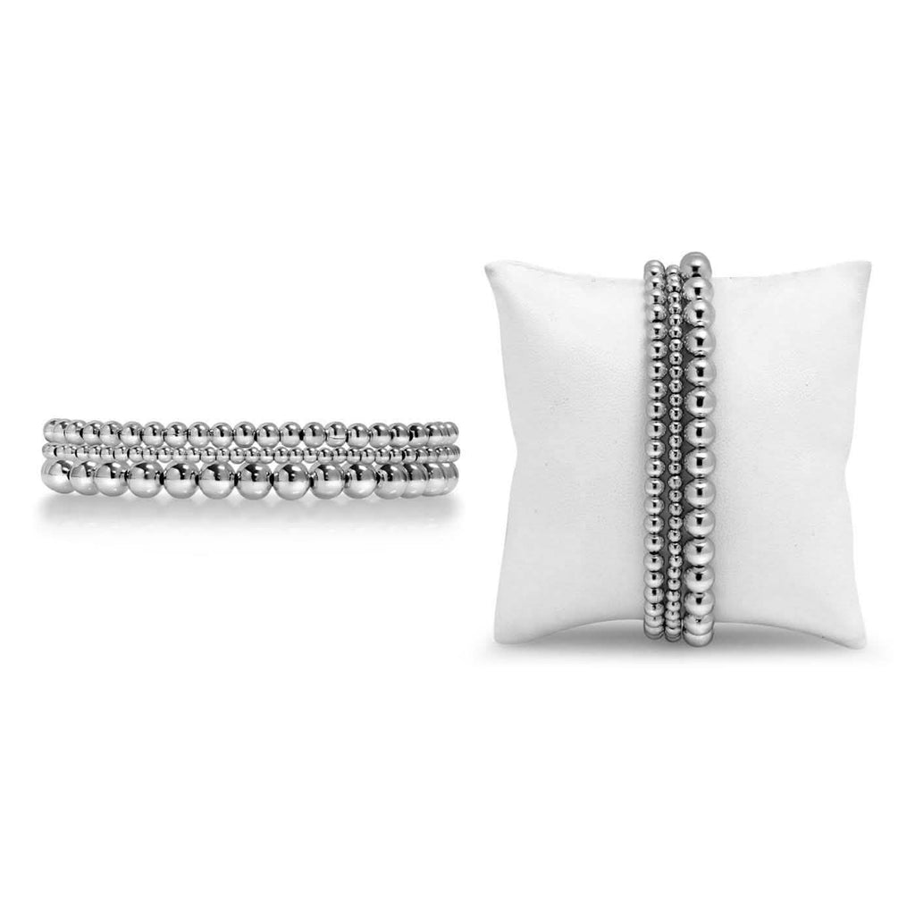 Bracelet extensible multi-perles en argent fin