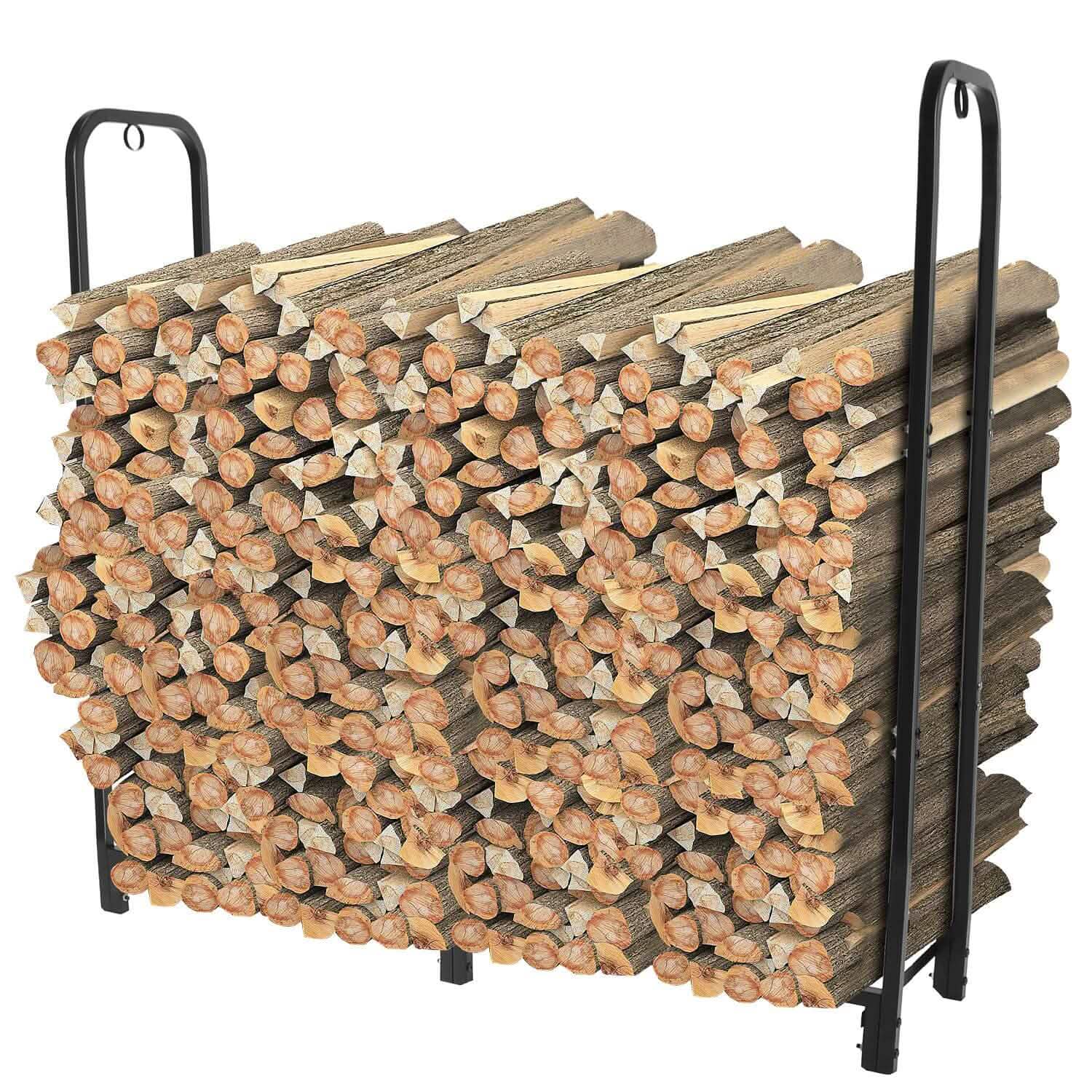 Support à bûches de bois de chauffage 2500lbs Étagère de rangement en fer