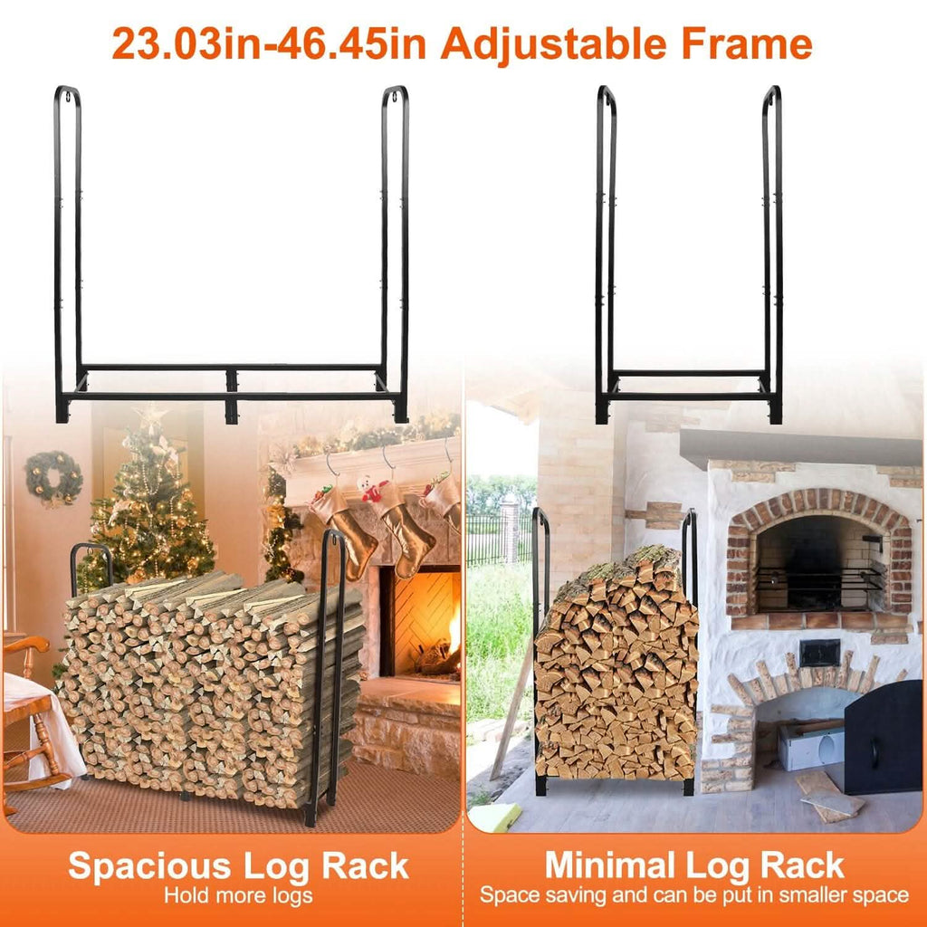 Support à bûches de bois de chauffage 2500lbs Étagère de rangement en fer