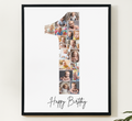 Modèle de collage pour le premier anniversaire – Canva Photo Numéro 1 à imprimer