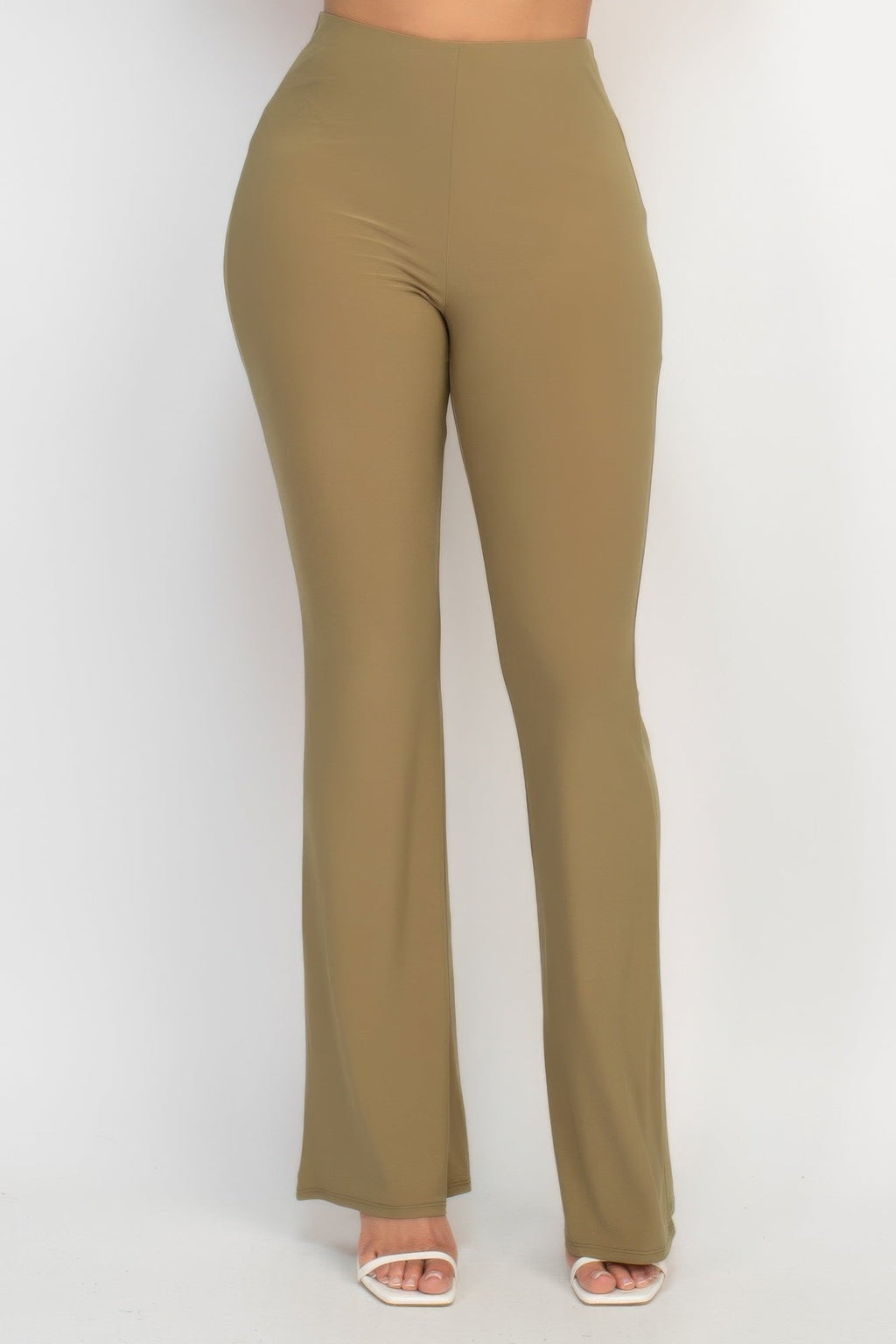 Taille S Pantalon coupe évasée et cintrée décontracté en tissu élastique