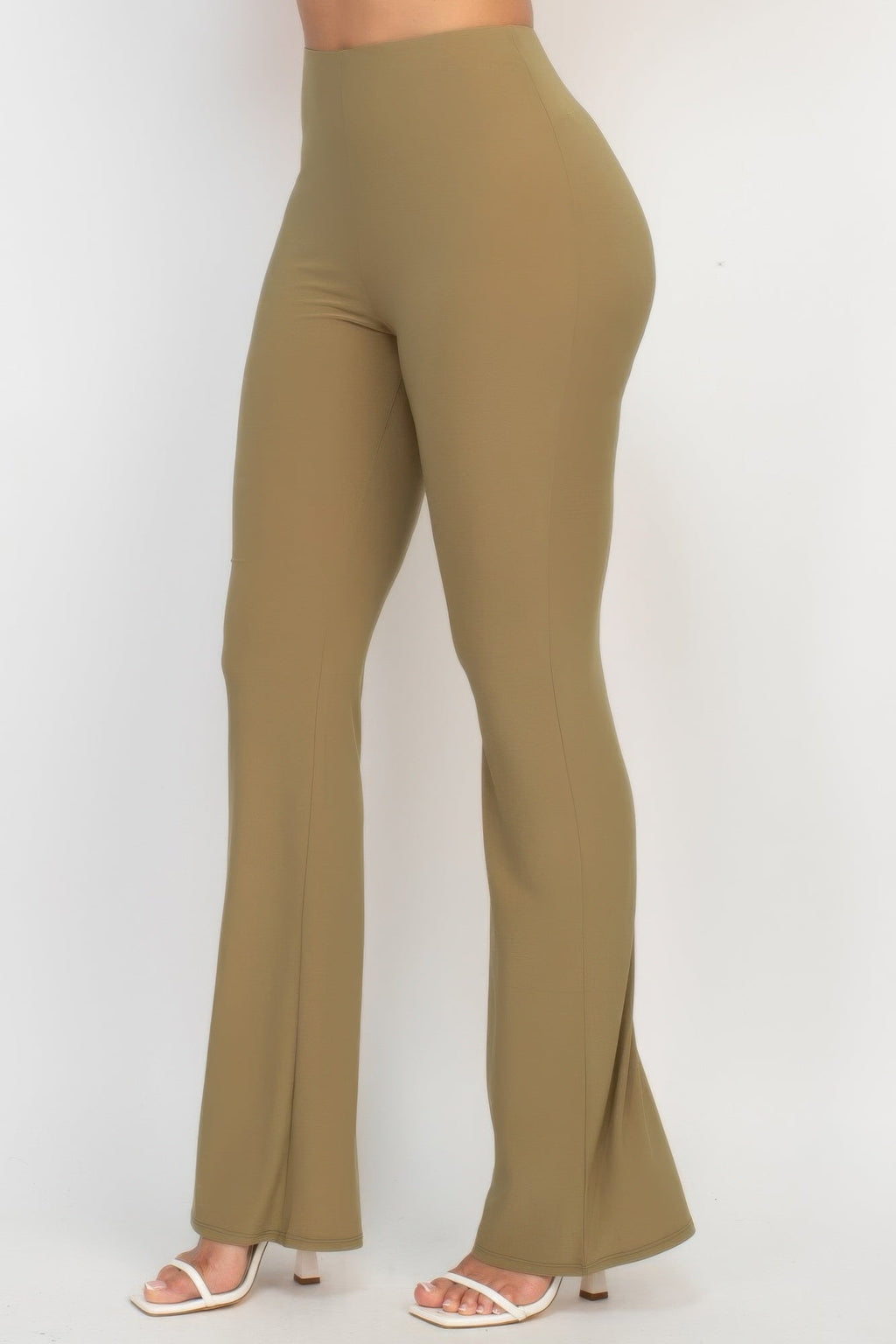 Taille S Pantalon coupe évasée et cintrée décontracté en tissu élastique