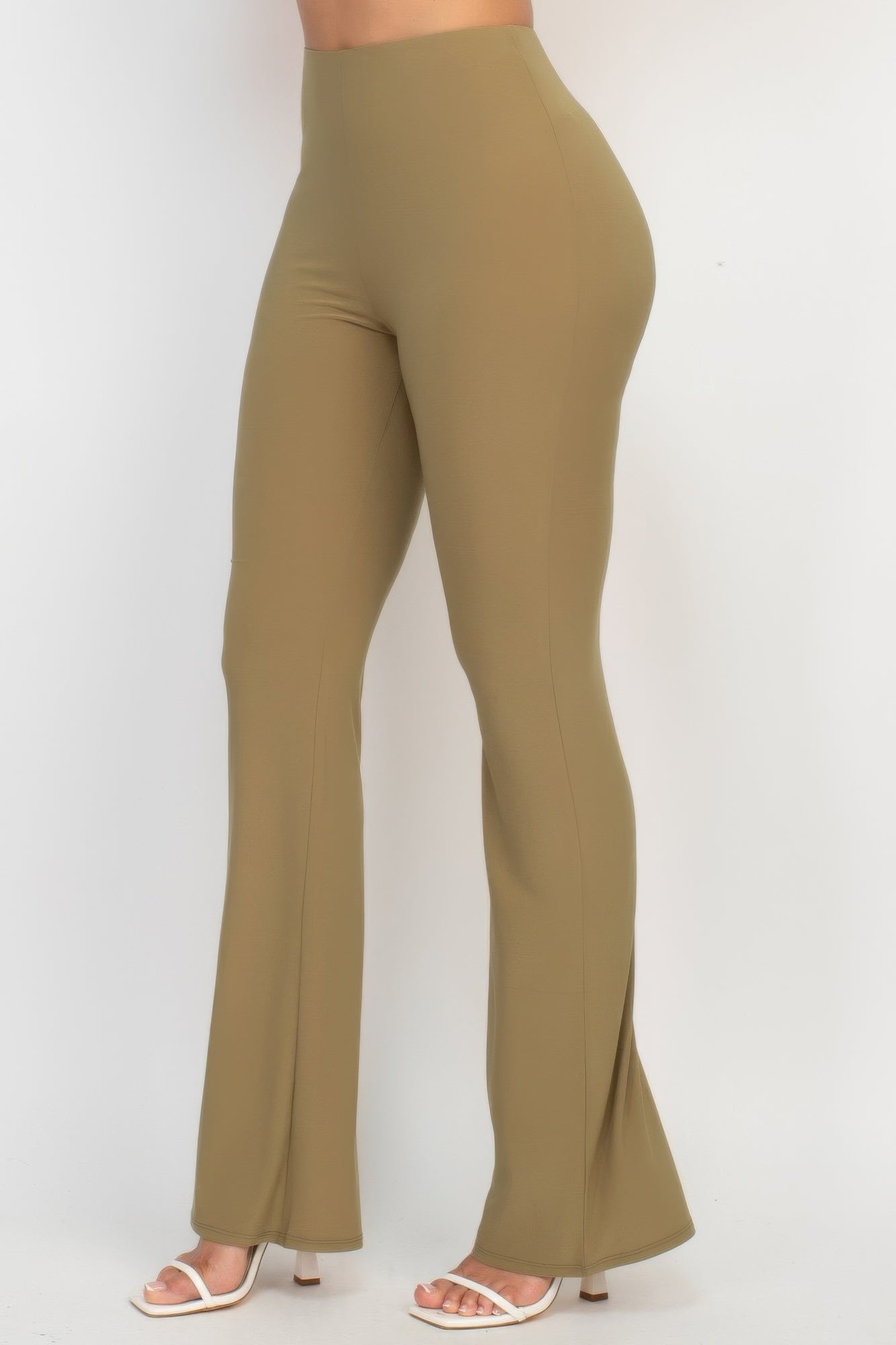 Taille S Pantalon coupe évasée et cintrée décontracté en tissu élastique