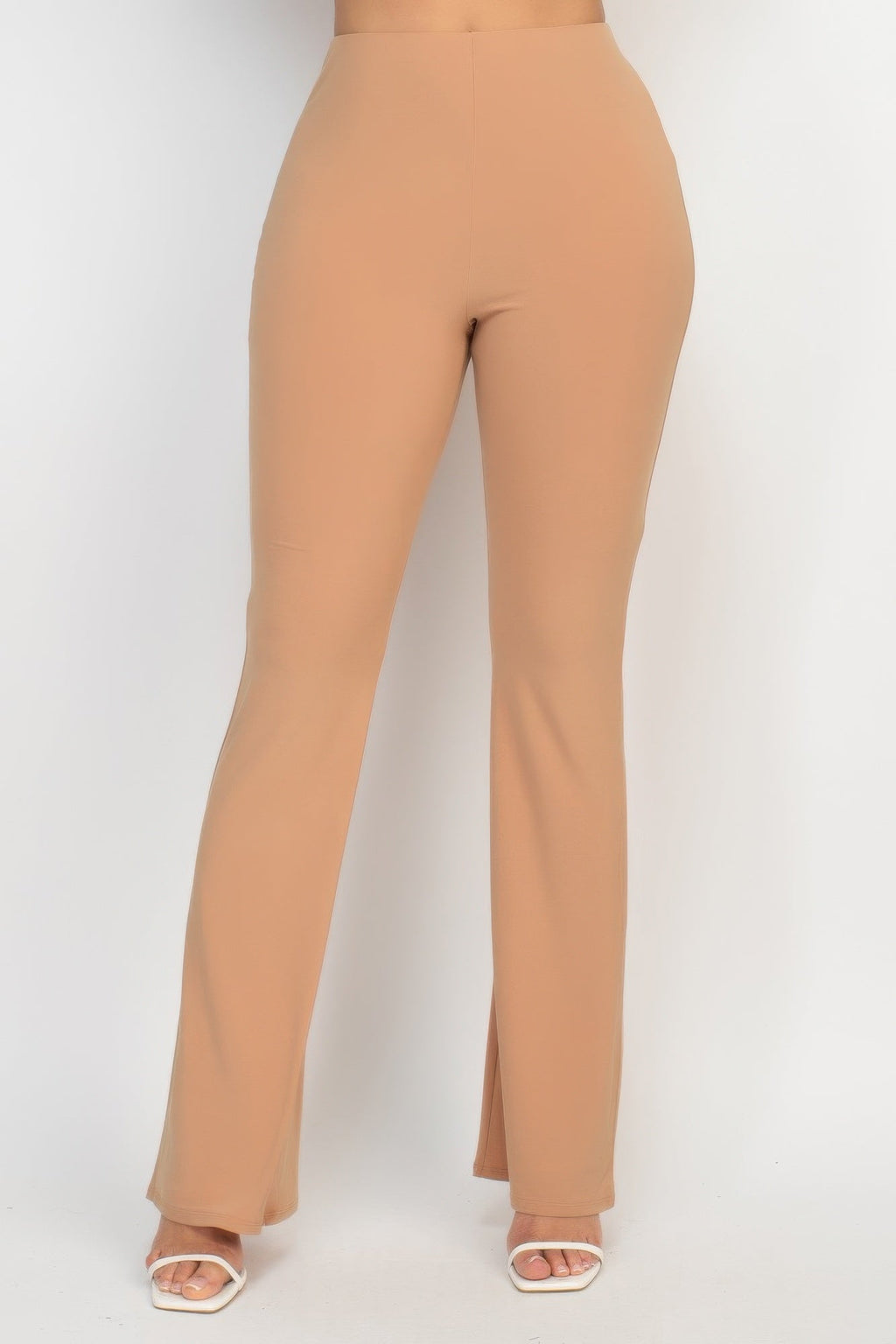 Taille S Pantalon coupe évasée et cintrée décontracté en tissu élastique