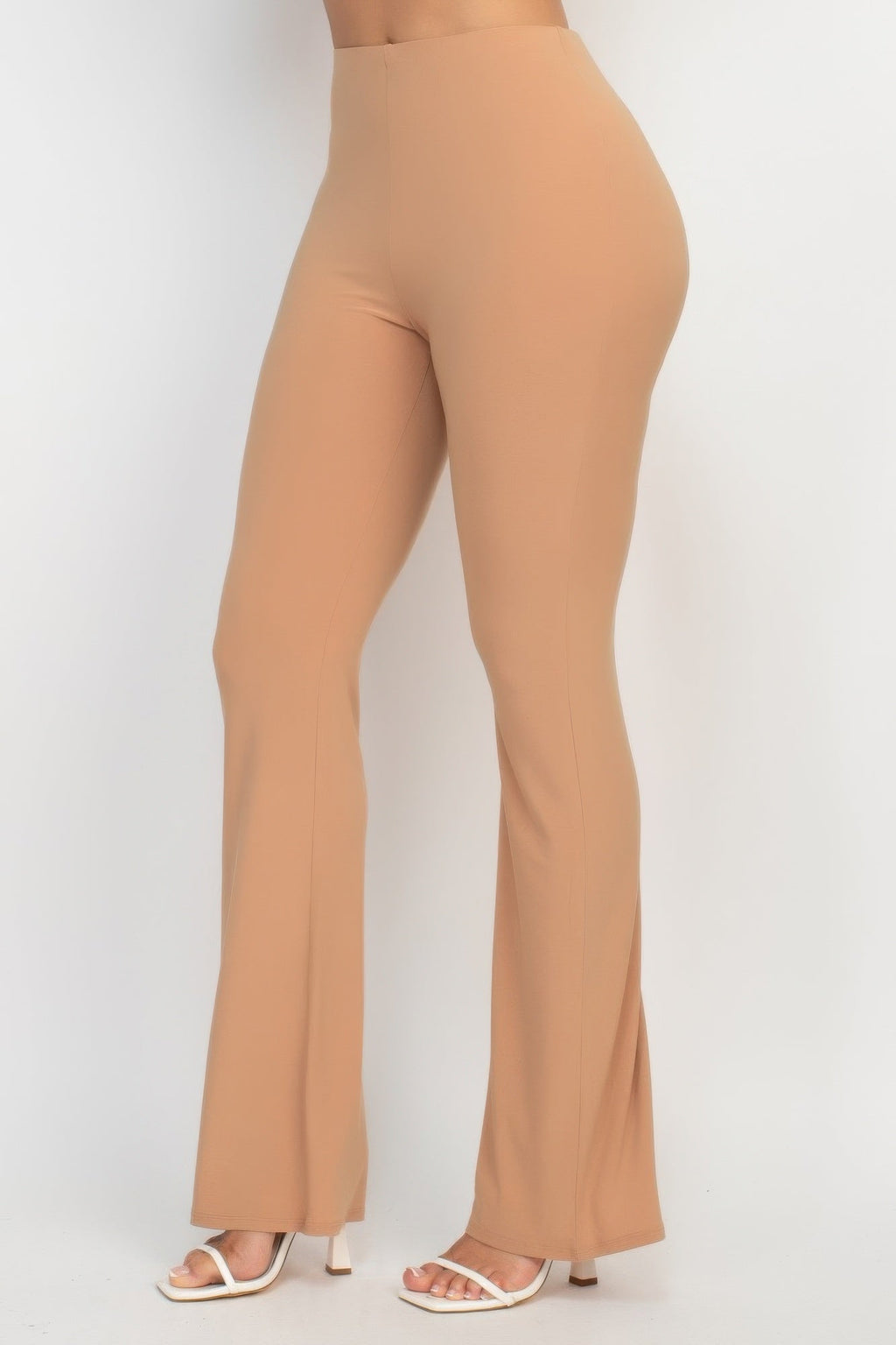 Taille S Pantalon coupe évasée et cintrée décontracté en tissu élastique