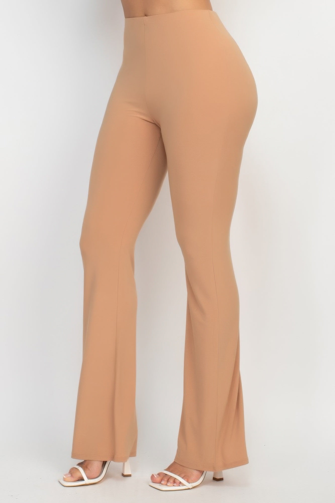 Taille S Pantalon coupe évasée et cintrée décontracté en tissu élastique
