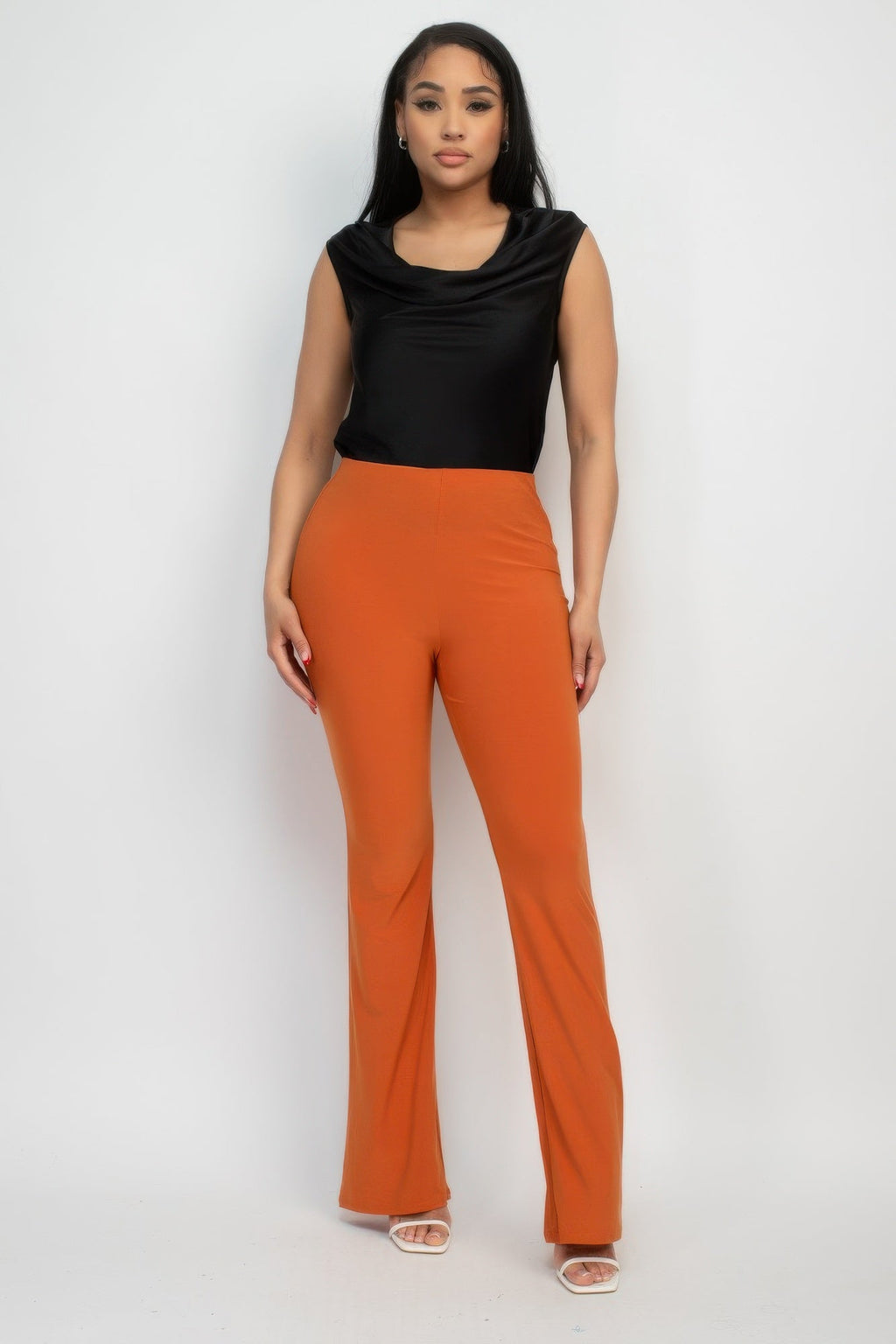 Pantalon décontracté élastique évasé taille S