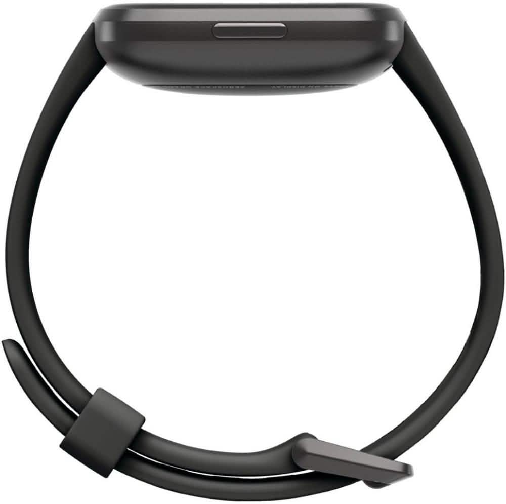 Fitbit - Montre intelligente Versa 2 40 mm aluminium - Noir/Carbone avec bracelet en silicone