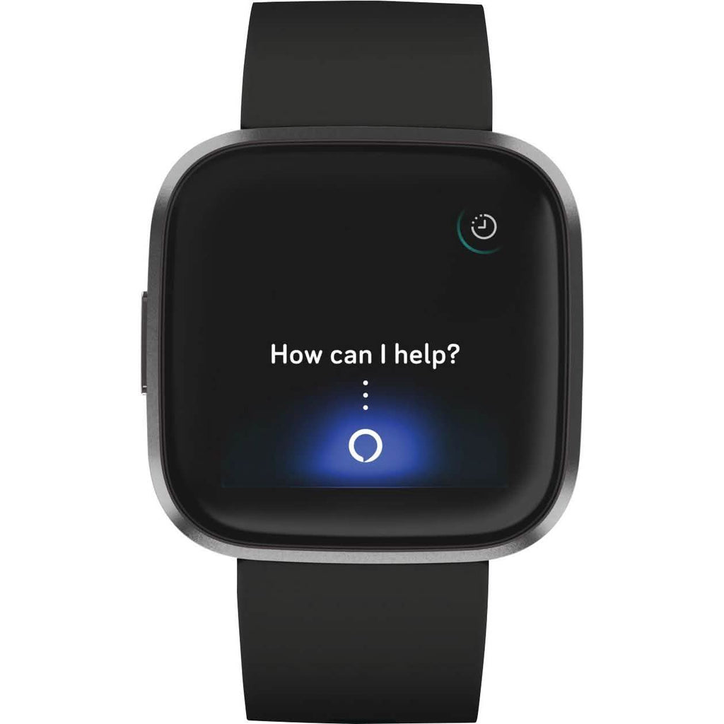 Fitbit - Montre intelligente Versa 2 40 mm aluminium - Noir/Carbone avec bracelet en silicone