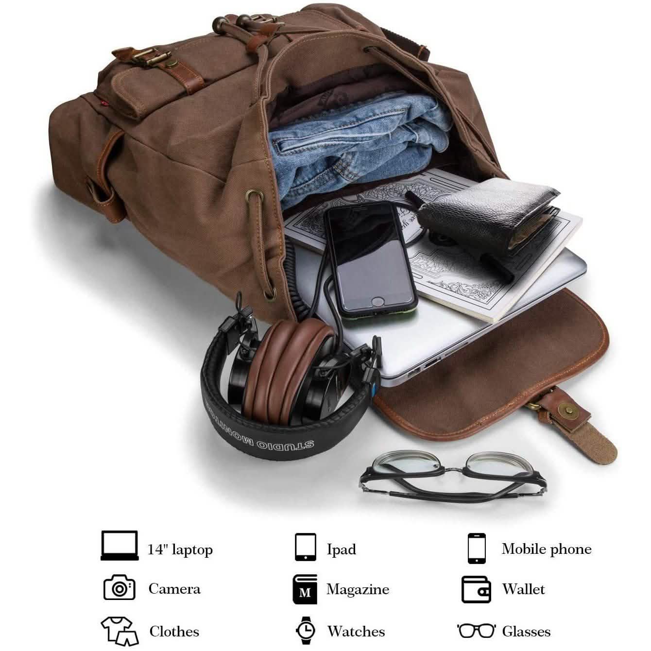 Sac à dos de voyage pour ordinateur portable 14 pouces Fitnate