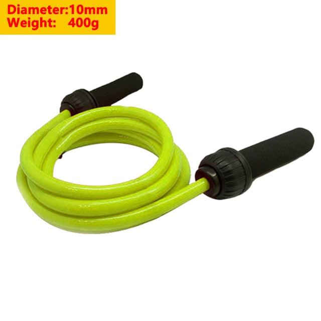 Corde à sauter fitness lestée épaisse et lourde en PVC, ajustable pour le cardio, polyvalente, pour l'entraînement à la vitesse