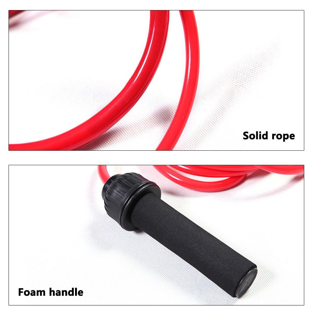 Corde à sauter fitness lestée épaisse et lourde en PVC, ajustable pour le cardio, polyvalente, pour l'entraînement à la vitesse