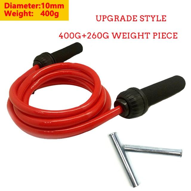 Corde à sauter fitness lestée épaisse et lourde en PVC, ajustable pour le cardio, polyvalente, pour l'entraînement à la vitesse