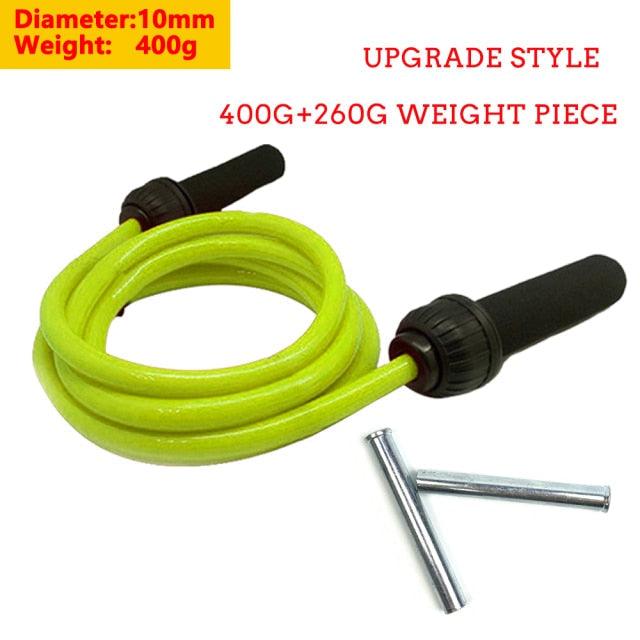 Corde à sauter fitness lestée épaisse et lourde en PVC, ajustable pour le cardio, polyvalente, pour l'entraînement à la vitesse