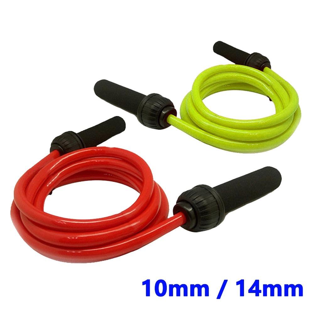 Corde à sauter fitness lestée épaisse et lourde en PVC, ajustable pour le cardio, polyvalente, pour l'entraînement à la vitesse