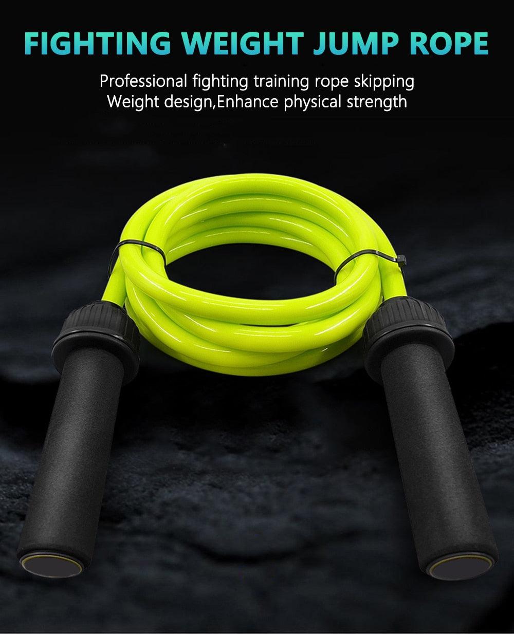 Corde à sauter fitness lestée épaisse et lourde en PVC, ajustable pour le cardio, polyvalente, pour l'entraînement à la vitesse