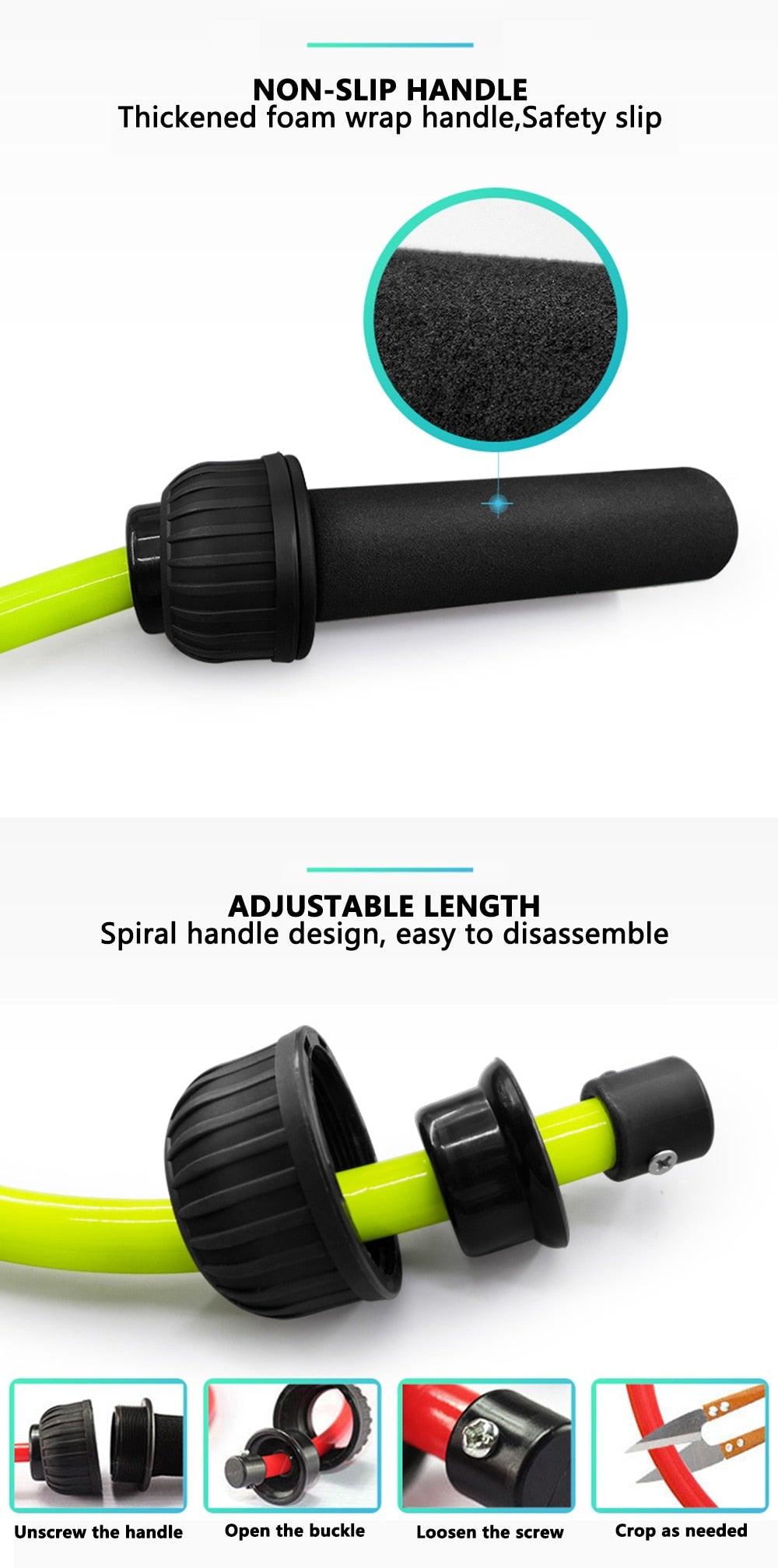 Corde à sauter fitness lestée épaisse et lourde en PVC, ajustable pour le cardio, polyvalente, pour l'entraînement à la vitesse