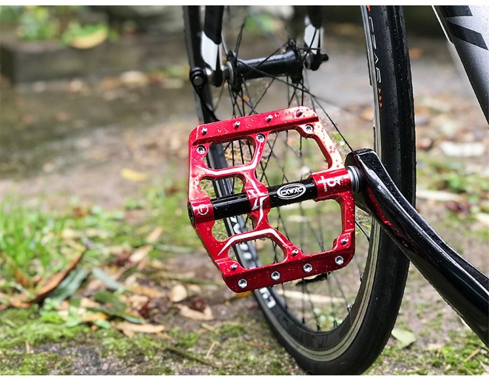 Pédales plates de vélo de route à 3 roulements étanches, pédales de vélo de montagne, accessoires de plate-forme large, pédales de vélo de montagne en aluminium, plates-formes plates légères antidérapantes à roulement étanche pour VTT de route
