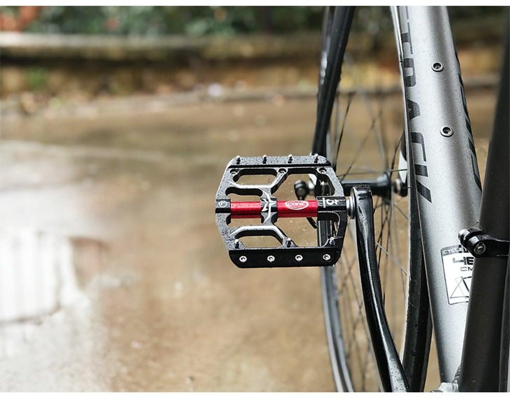 Pédales plates de vélo de route à 3 roulements étanches, pédales de vélo de montagne, accessoires de plate-forme large, pédales de vélo de montagne en aluminium, plates-formes plates légères antidérapantes à roulement étanche pour VTT de route