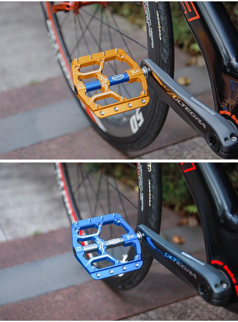 Pédales plates de vélo de route à 3 roulements étanches, pédales de vélo de montagne, accessoires de plate-forme large, pédales de vélo de montagne en aluminium, plates-formes plates légères antidérapantes à roulement étanche pour VTT de route