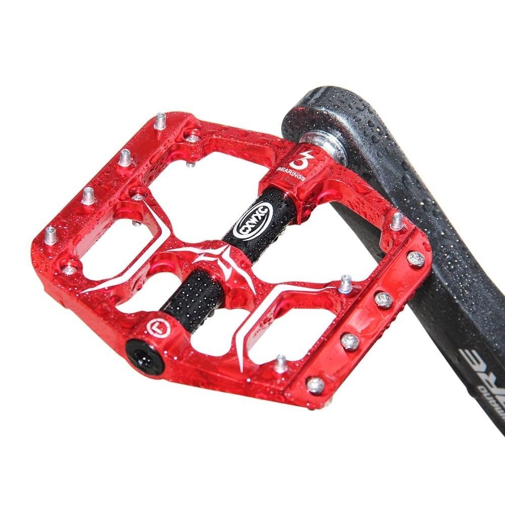 Pédales plates de vélo de route à 3 roulements étanches, pédales de vélo de montagne, accessoires de plate-forme large, pédales de vélo de montagne en aluminium, plates-formes plates légères antidérapantes à roulement étanche pour VTT de route