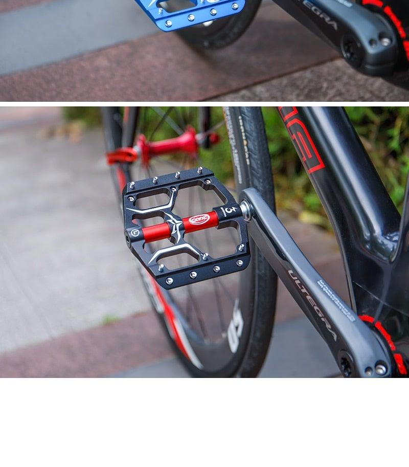 Pédales de vélo plates Route 3 roulements étanches Pédales de vélo VTT Pédales de VTT plate-forme large Accessoires Pédales de VTT Pédales de vélo plates en aluminium avec roulement étanche légères pour route VTT
