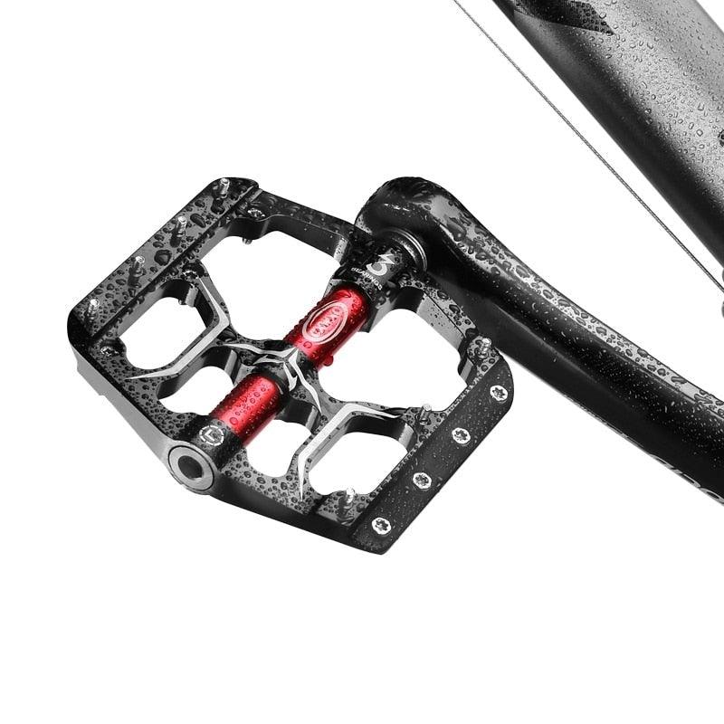 Pédales de vélo plates Route 3 roulements étanches Pédales de vélo VTT Pédales de VTT plate-forme large Accessoires Pédales de VTT Pédales de vélo plates en aluminium avec roulement étanche légères pour route VTT