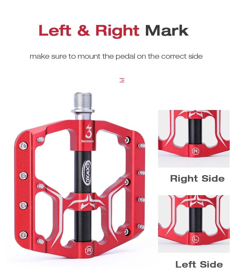 Pédales de vélo plates Route 3 roulements étanches Pédales de vélo VTT Pédales de VTT plate-forme large Accessoires Pédales de VTT Pédales de vélo plates en aluminium avec roulement étanche légères pour route VTT