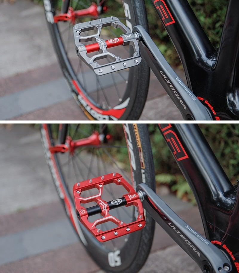 Pédales de vélo plates Route 3 roulements étanches Pédales de vélo VTT Pédales de VTT plate-forme large Accessoires Pédales de VTT Pédales de vélo plates en aluminium avec roulement étanche légères pour route VTT
