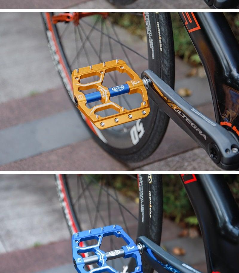 Pédales de vélo plates Route 3 roulements étanches Pédales de vélo VTT Pédales de VTT plate-forme large Accessoires Pédales de VTT Pédales de vélo plates en aluminium avec roulement étanche légères pour route VTT