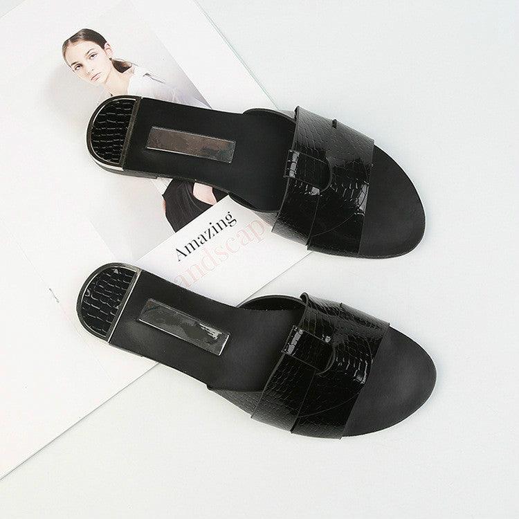 Chaussures plates pour femmes, sandales d'été en cuir couleur bonbon, à bout ouvert, décontractées, confortables, mocassins à enfiler pour femmes, chaussures plates élégantes pour femmes