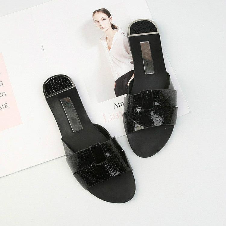 Chaussures plates pour femmes, sandales d'été en cuir couleur bonbon, à bout ouvert, décontractées, confortables, mocassins à enfiler pour femmes, chaussures plates élégantes pour femmes