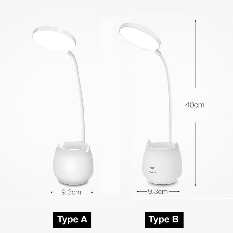 Lampes de table LED flexibles avec USB tactile à intensité variable Lampe de bureau sur pied LED Lampe de lecture moderne et flexible avec porte-stylo Lampe de table décorative Jolies lampes d'étude pour la décoration de la chambre à coucher
