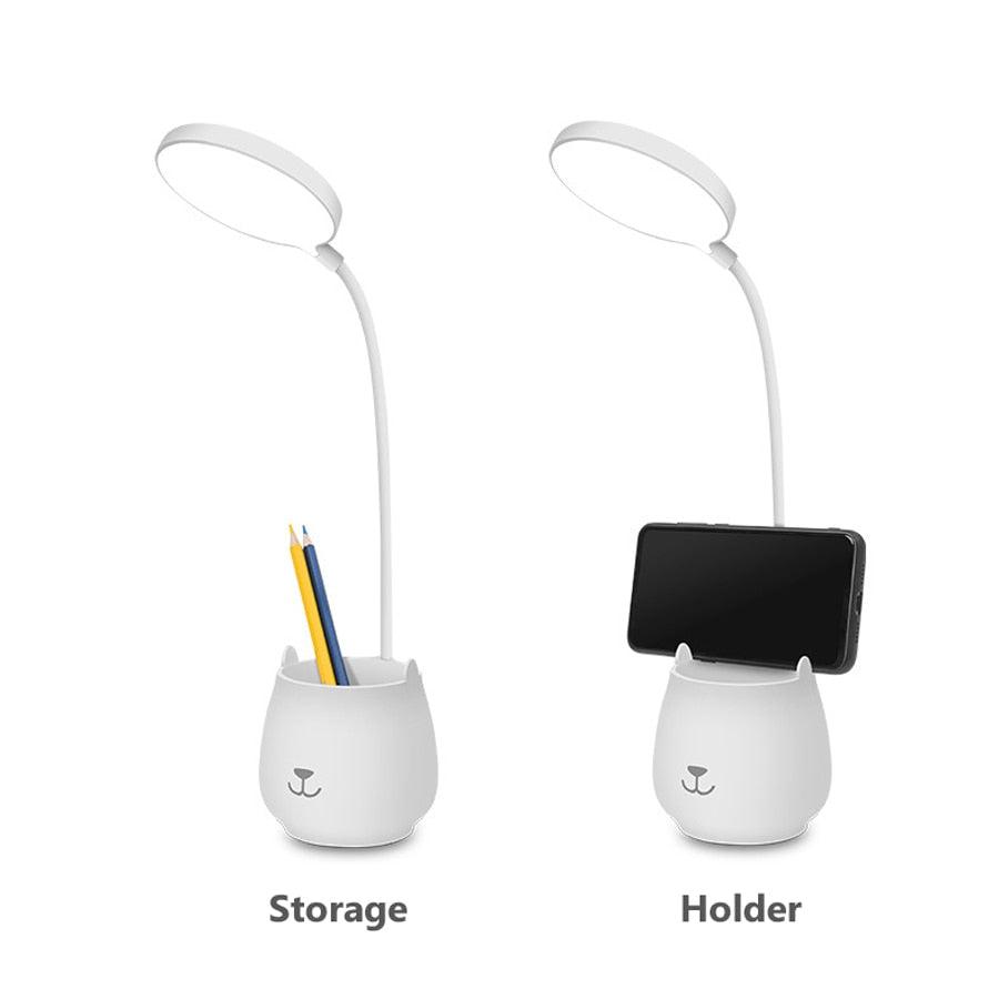Lampes de table LED flexibles avec USB tactile à intensité variable Lampe de bureau sur pied LED Lampe de lecture moderne et flexible avec porte-stylo Lampe de table décorative Jolies lampes d'étude pour la décoration de la chambre à coucher