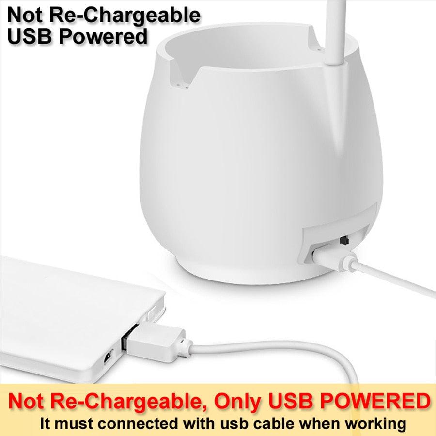 Lampes de table LED flexibles avec USB tactile à intensité variable Lampe de bureau sur pied LED Lampe de lecture moderne et flexible avec porte-stylo Lampe de table décorative Jolies lampes d'étude pour la décoration de la chambre à coucher