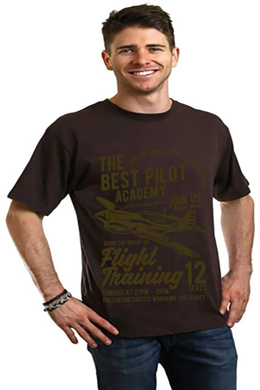 T-shirt à manches courtes en viscose de bambou/coton biologique Flight Training pour homme