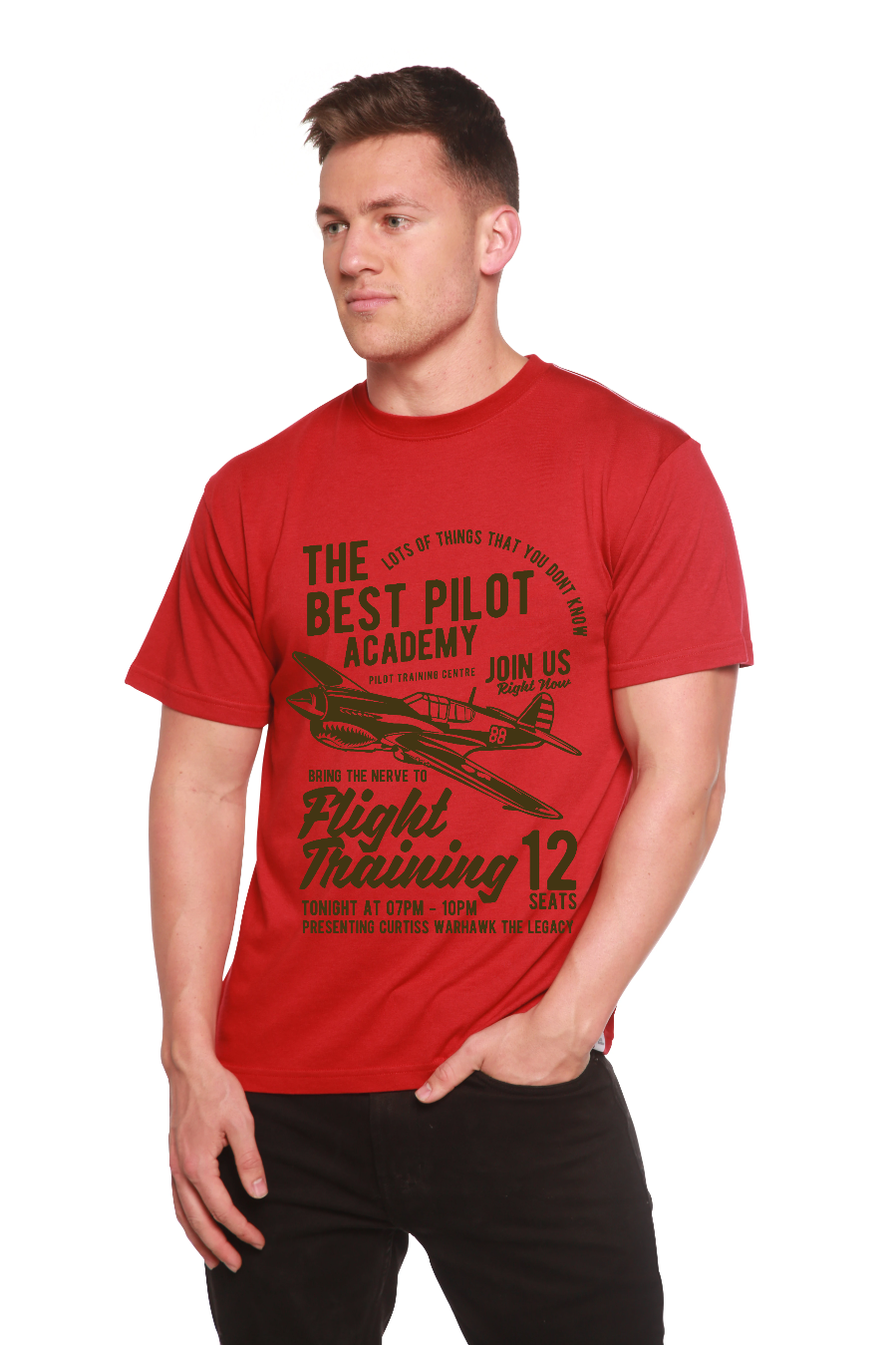 T-shirt à manches courtes en viscose de bambou/coton biologique Flight Training pour homme