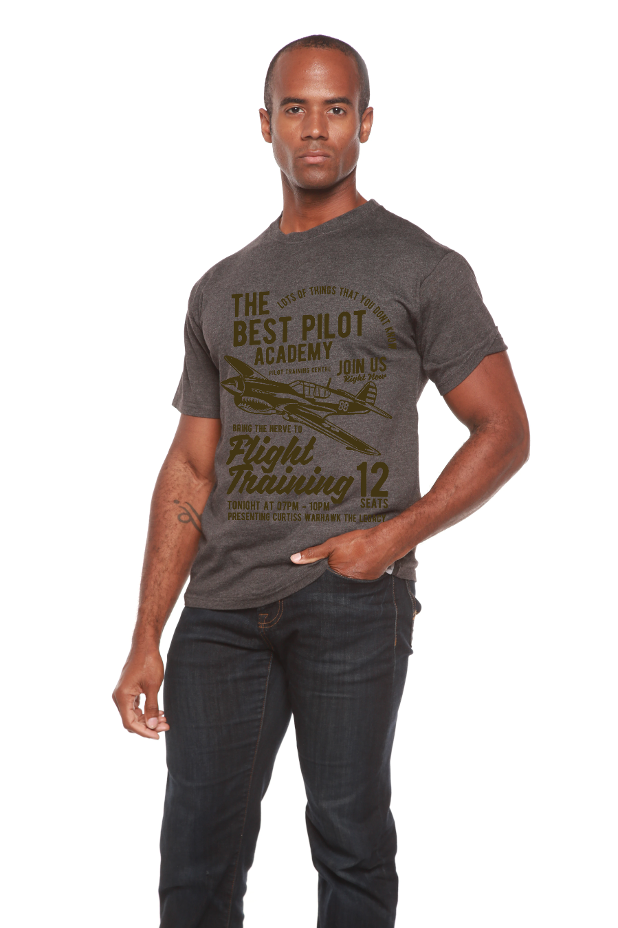 T-shirt à manches courtes en viscose de bambou/coton biologique Flight Training pour homme