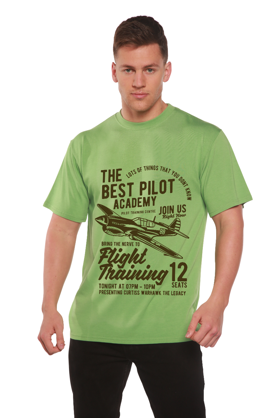 T-shirt à manches courtes en viscose de bambou/coton biologique Flight Training pour homme