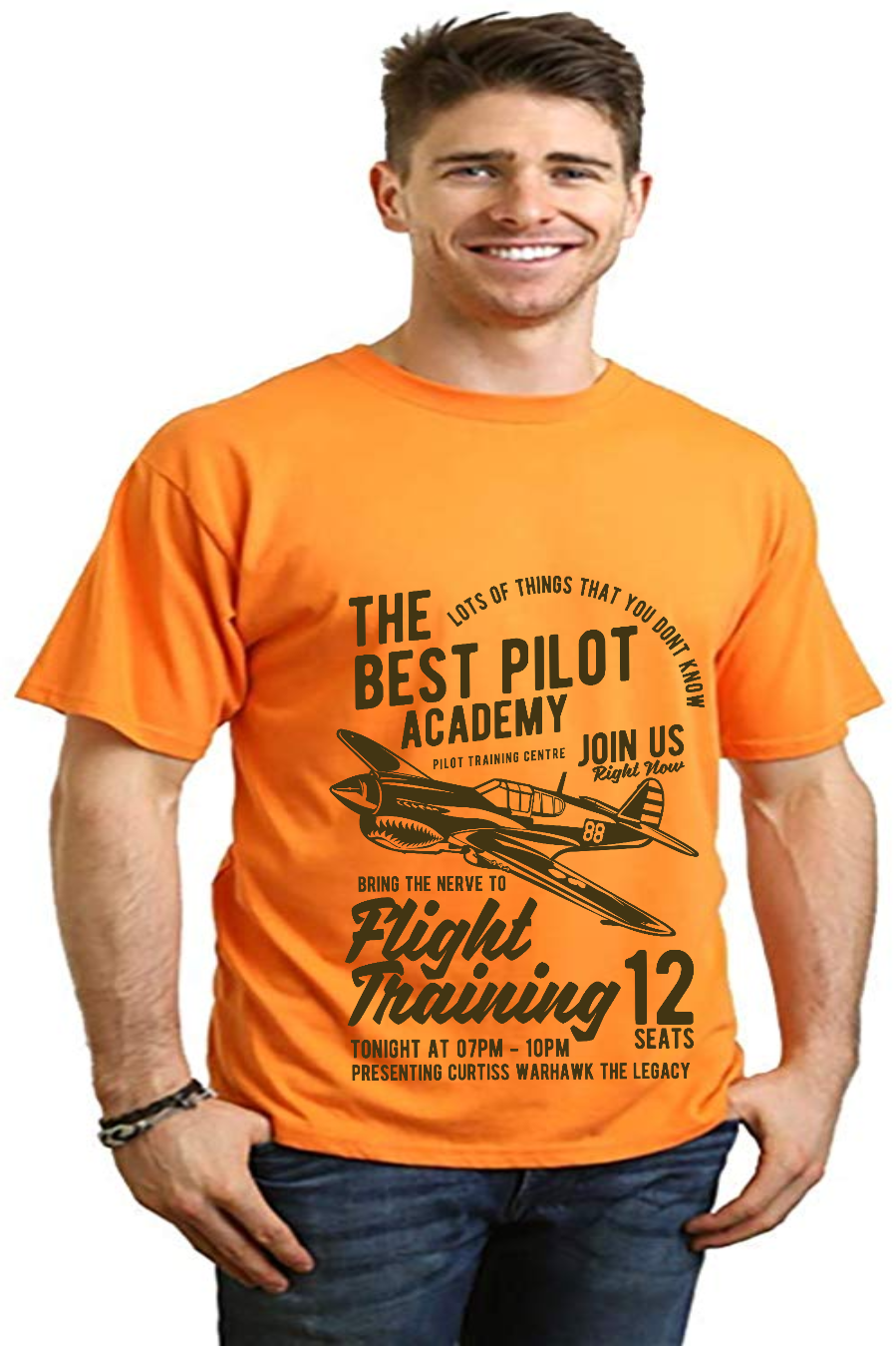 T-shirt à manches courtes en viscose de bambou/coton biologique Flight Training pour homme