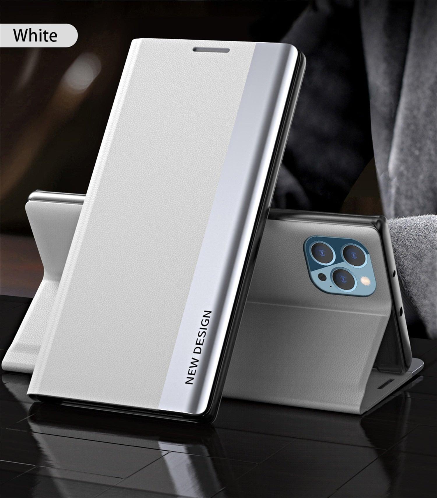 Étui portefeuille à rabat de luxe pour iPhone 14 Pro Max 12 13 Mini, élégant, avec support, en cuir magnétique, étui de protection rouge de luxe antichoc avec support