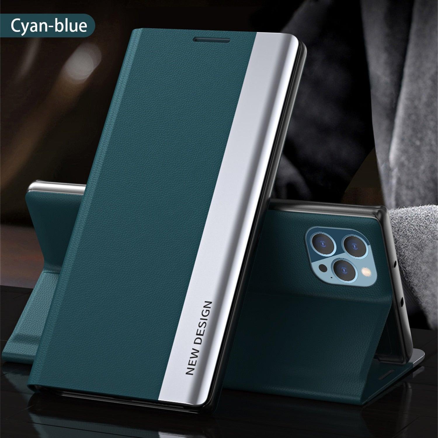 Étui portefeuille à rabat de luxe pour iPhone 14 Pro Max 12 13 Mini, élégant, avec support, en cuir magnétique, étui de protection rouge de luxe antichoc avec support