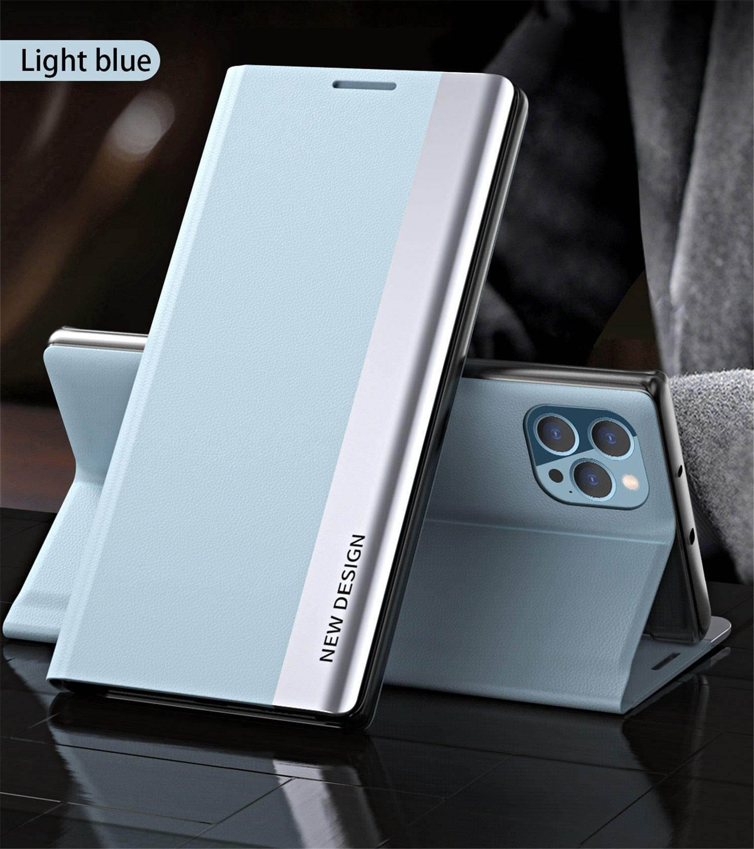 Étui portefeuille à rabat de luxe pour iPhone 14 Pro Max 12 13 Mini, élégant, avec support, en cuir magnétique, étui de protection rouge de luxe antichoc avec support