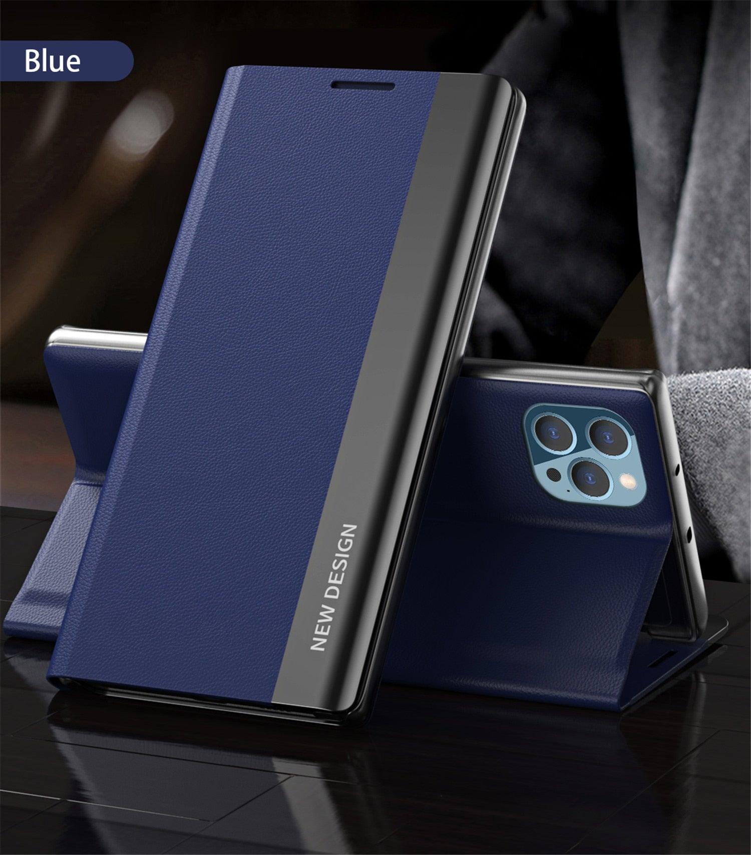 Étui portefeuille à rabat de luxe pour iPhone 14 Pro Max 12 13 Mini, élégant, avec support, en cuir magnétique, étui de protection rouge de luxe antichoc avec support