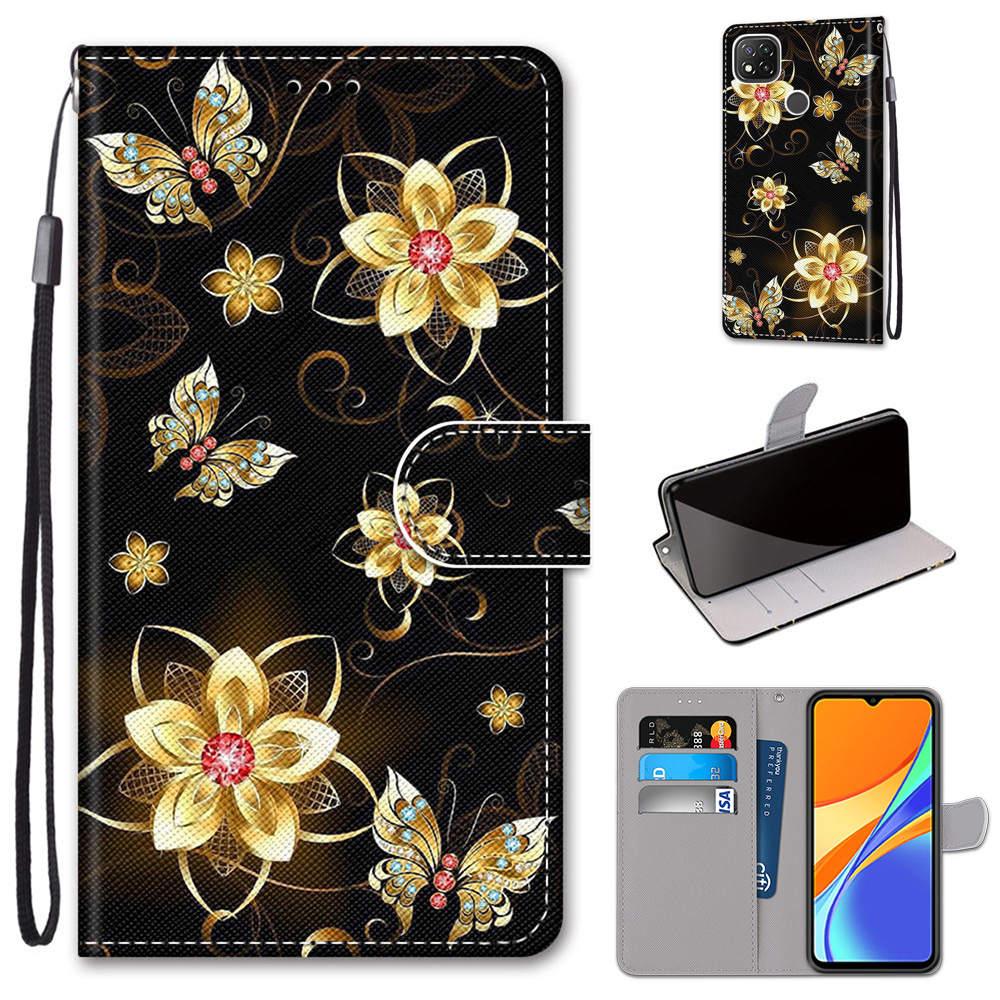 Étui à rabat pour Xiaomi Redmi 9 9A 9C NFC 8 8A Coque en cuir et silicone avec portefeuille pour Xiomi Redmi Note 8 Pro 9 9S 9 Pro Étuis livre en cuir premium Coque magnétique avec fentes pour cartes et fonction support Étui de protection