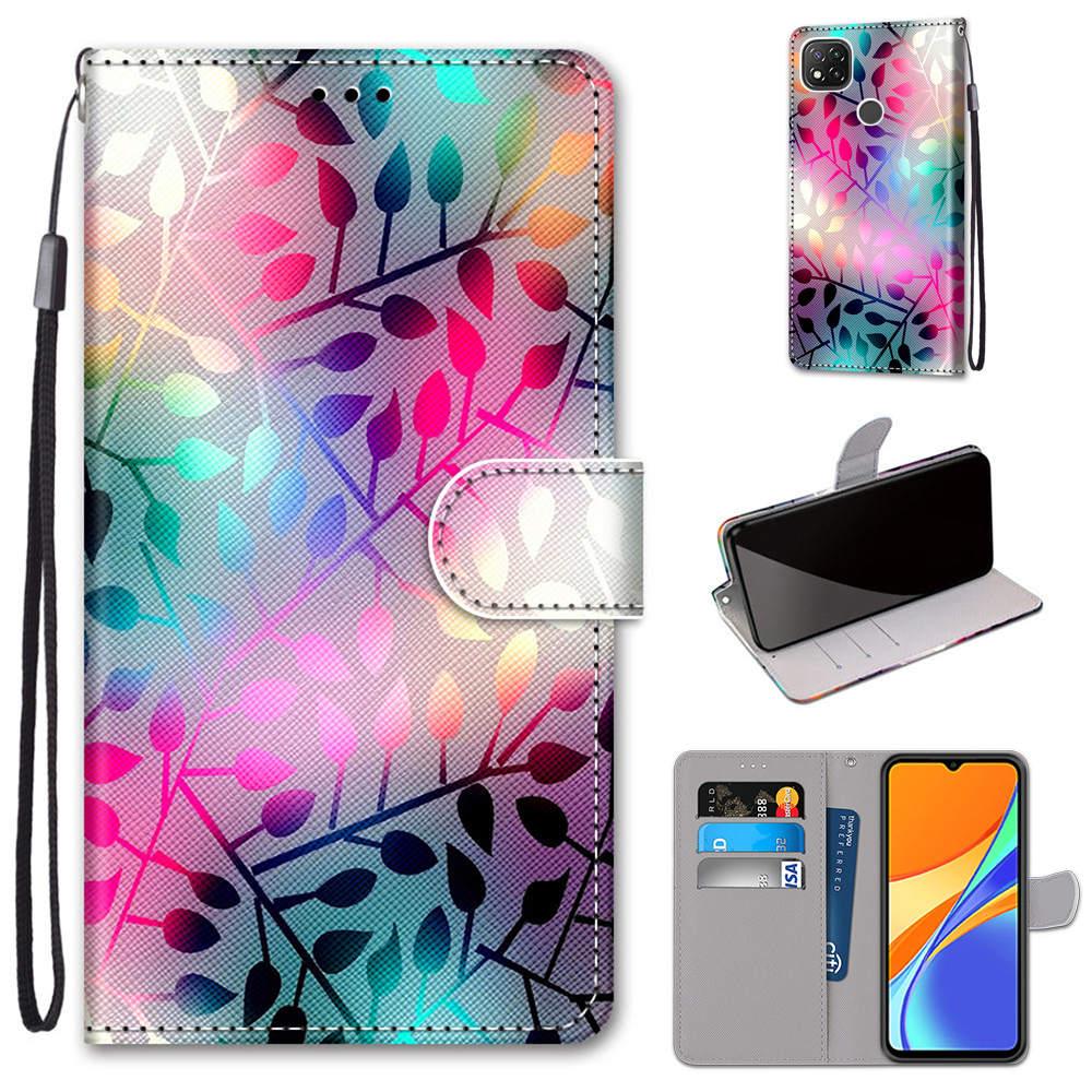 Étui à rabat pour Xiaomi Redmi 9 9A 9C NFC 8 8A Coque en cuir et silicone avec portefeuille pour Xiomi Redmi Note 8 Pro 9 9S 9 Pro Étuis livre en cuir premium Coque magnétique avec fentes pour cartes et fonction support Étui de protection